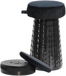 ALEVMOOM Upgraded 19.7" Collapsible Stool Telescoping Stool Foldable for Adults, 1000lbs Max Weight, Heavy Duty Portable Chair for Outdoor Travel&Camping (Black)