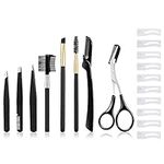 tao pipe Eyebrow Grooming Kit, 19PCS Eyebrow Trimming Kit Professional Eyebrow Tools Set Includes Tweezers, Razor, Grooming Brush, Scissors for Women and Men