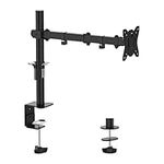 GRIFEMA Single Monitor Arm Desk Mount for 13" to 32" Screens, 2 Mouting Options with Tilt Swivel Rotation, Max. Load 10kg, VESA 75x75 100x100 GB2001-1,Black/White