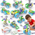 10 in 1 Electric STEM Toys for 5 6 7 8+ Year Old Boy Girl Birthday Gifts Educational Building Toys for Kids Ages 4-8 5-7 6-8 Stem Activities Construction Toy for Boys 4-6 8-10 Build and Play Games