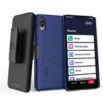 BELTRON Case with Clip for Jitterbug Smart3, Slim Protective Grip Case & Belt Clip Clip Holster Combo with Kickstand for Jitterbug Smart 3 Smartphone for Seniors (Lively Smart 2021) - Blue