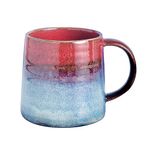 FIGHVER 16 Oz Large Ceramic Coffee Mug, Big Handmade Pottery Tea Cup with Handle for Office and Home, Microwave and Dishwasher Safe, Unique Gift for Parents Family Friends (Red)