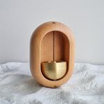 STELLIFEROUS Shopkeepers Bell, Decorative Fridge Magnets, Japanese Style Wooden Doorbell Chime for Business/Home, Unique Office Bell for Door, Wardrobe Decor, Dopamine Bell (Elegant Oval)