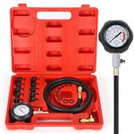 Oil Pressure Tester Kit, Pressure Gauge Kit, 0-140 PSI, Fuel System, Mechanical Engine Sensor, Compression Test, for Car ATV Truck