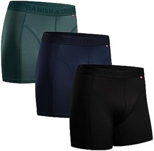 DANISH ENDURANCE Men's Sports Trunks, Breathable, Soft, Quick Dry, 3 Pack, Multicolour (1x Black, 1x Blue, 1x Green), Medium