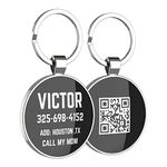 DISONTAG QR Code Dog Tag,Pet ID Tags,Custom Dog Name Tags Personalized Pet and Cat ID Tag,QR Directs to The Profile Saving and Show Info|Modifiable