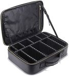 ROWNYEON Makeup Bag Portable EVA Professional Makeup Case Makeup Artist Case Travel Makeup Train Case Makeup Artist Organiser Bag 16.1" (Large, Black)