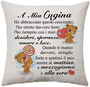 Aconesong Cugino to Cugina regalo Cuscino cover throw Cuscino cover regale for Cugina from Cugina Cugino compleanno Regali di laurea di Natale (Cugina)