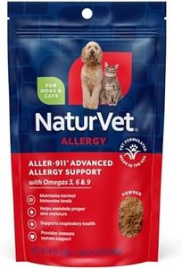 NaturVet Aller-911 Advanced Allergy Aid Formula Powder Plus Antioxidants for Dogs and Cats, 9 oz Powder, Made in The USA