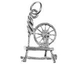 Designer Inspirations Boutique Spinning Wheel Traditional Link Charm - 925 Sterling Silver