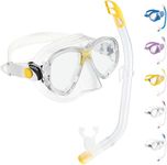 Cressi Kids Marea Vip Jr Italian Made Snorkel Set - Transparent/Yellow