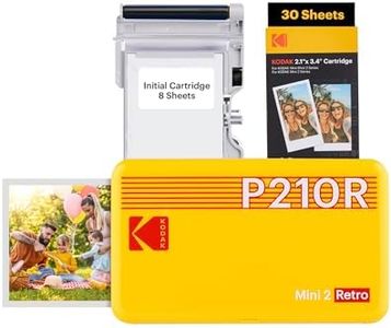 KODAK Mini 2 Retro 4PASS Portable Photo Printer, 2.1x3.4 inches, Instant Picture Printer for iPhone and Android, Photo Printer Gift, 38 Sheets Bundle, Yellow