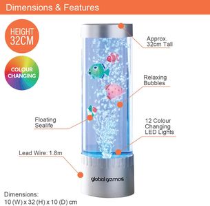 Global Gizmos Bubble Lamp – Colorful LED Mood Light