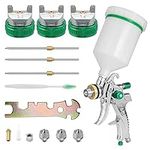 HVLP Gravity Feed Air Spray Gun Professional Air Paint Kits with 3 Nozzles 1.4/1.7/2mm Nozzle and 600cc Cups