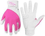 HANDLANDY Baseball Batting Gloves for Adult Youth, Grip Breathable Softball Batting Gloves Fit Men Kids Boys Girls (Pink-Adult, Adult Small)