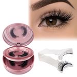 GEMERRY Magnetic Eyelashes 2 Style Magnetic Lashes Natural Look Manga Lashes Magnetic Eyelashes with Applicator and Mirror No Glue Needed Strip Lashes False Eyelashes Reusable Magnetic Lashes A07