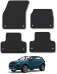 Rubber Car Mats Compatible with Land Rover Range Rover EVoque (2013-2019) Tailored Fit Rubber Floor Mats Set Accessory Black Custom Fit 4 Pieces with Clips - Anti-Slip Backing, Heavy Duty & Waterproof