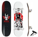 jaspo Being Skull (31X8) Inches Canadian Maple (7 Layers) Material Skateboard, Front Side Grip Tape, Back Side Uv Print Specially Designed For Kids,Youth,Adults (Being Skull), Multi