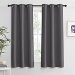 RYB HOME Grey Blackout Curtains 63 inches Length 2 Panels Set, Heavy Duty Solid Curtains Drapes Room Darkening Privcay Window Treatment for Bedroom Closet Bathroom, 42 inch Width x 63 inch Length