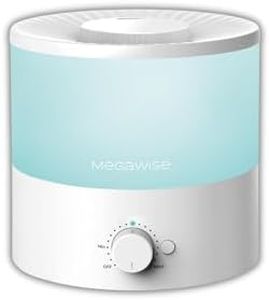 MEGAWISE Cool Mist Humidifiers for Bedroom, BabyRoom, Office and Plants, 0.5 Gal Essential Oil Diffuser with Adjustable Mist Output, 25dB Quiet Ultrasonic Humidifiers, Up to 10H, Easy to Clean