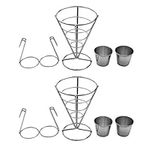 HEMOTON 2 Set Car Basket Snack Appetizer Serving Rack Serving Dishes Chips Cone Holder Chips Appetizers Holder Mini Chips Fry Basket Cone Appetizer Brie Snacks Holder Server Food