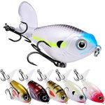 5pcs Topwater Fishing Lures with BKK Hooks, 8cm/11.5g Plopper Fishing Lures, Pencil Plopper Fishing Lures, Floating Rotating Tail Lures, Lifelike Artificial Bass Lures for Salt/Freshwater