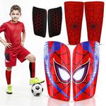 SAGA SPORTS Unbreakable Spider shin Guards Soccer Kids Includes Sleeves Soccer Shin Guards Youth, & Adults | Vibrant Colors, Lightweight & Durable shin Guards Youth | Ideal Gift (Mini)