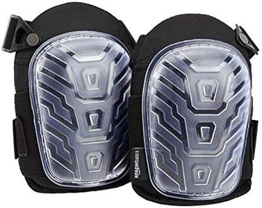 Amazon Basics - Ginocchiere professionali, con resistente imbottitura in schiuma, comodo cuscino in gel, clip regolabili facili da fissare, colore: trasparente, 1 paio (2 unità)