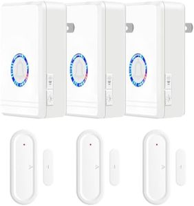 GREENCYCLE Door Chime,Ring Doorbell Chime Inside House,Door Chimes When Door Opens,Door Ringer with 600ft Range,Nightlight Function,For Shopping Centers, Homes and Offices,3PK