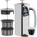 ESPRO Pro P7 French Press Stainless Steel 304 – Patented Double Micro-Filter for Grit-Free Coffee, Double Wall Insulated Coffee Maker, Plastic-Free & Heat Resistant Mothers day Gifts - 950 ml