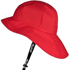 AWHA Südwester Unisex Rain Hat - Waterproof Hat with Wide Brim and Ear Flaps, red, One Size