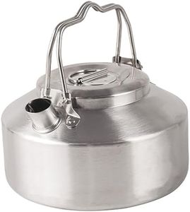 0.9L Portable Camping Pot Water Stainless Steel Tea Kettle Outdoor Campfire Hiking Picnic Boiler Coffee Bushcraft Trave (900ml Silver)