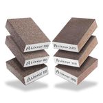 Lixxur Sanding Block - Reusable Sanding Sponges for Wet & Dry Use Sandpaper for Wood with 6 Grits(40/60/80/120/180/220) Washable Coarse & Fine Sand Paper Pack for Wood, Walls, Cars & Metal