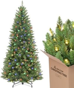 Christmas Tree, 7.5ft Slim, Prelit with 1200 Tips