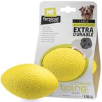 Ferplast CHEWA BOING RUGBY Dog Toy Super Bouncing & Floating - Innovative Chewing-Resistant Material - 3D Texture for Dental Hygiene - Ultra Durable - Italian Design - Size L, Yellow