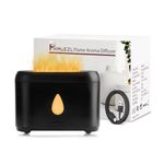 Flame Diffuser for Essential Oils, 200ml Ultrasonic Aroma Diffusers with Cool Mist, Aromatherapy Diffuser with Auto-Off Protection, Small Humidifier for Home,Office,Bedroom,Gift (Black)