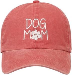 MIRMARU Baseball Dad Hat Vintage Washed Cotton Low Profile Embroidered Adjustable Baseball Caps, Dog Mom - Burnt Orange, One Size