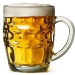 bar@drinkstuff The Great British Pint Dimple Mug - Set of 4 - Gift Boxed Glass Tankards, Great as a Beer Gift, 568 Millilitres