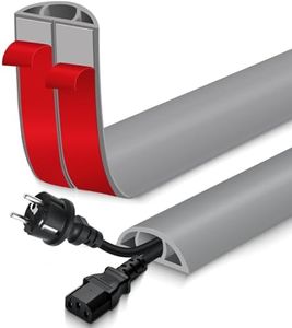 Floor Cord Cover for Wires on Floor Self Adhesive Cord Hider Floor Cable Management Wire Covers for Cords Protector Prevent Cable Trips Cord Cavity W 0.59" x H 0.31", Gray, 20Ft