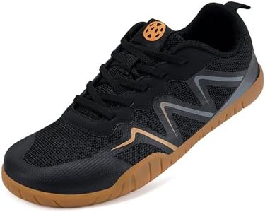 Hombre Mujer Barefoot Zapatillas de Trail Running Minimalistas Zapatillas Fitness Caminar Zapatos Descalzos Verano Exterior Zapatos para Trotar,Negro Oro,45 EU