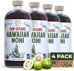 Healing Noni - 4-Pack Glass Bottle 32oz - Hawaiian Sparkling RAW Organic Juice - All-Natural Unsweetened Fresh Fruit - Farm Direct - USDA Certified