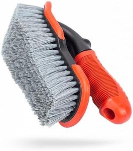 Maxshine Universal Tire & Carpet Curved Brush – Stiff Bristle Wheel Cleaning Brush for Car Detailing – Durable Design for Deep Cleaning Tires, Mats & Carpeted Surfaces