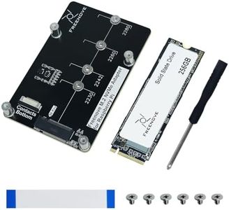 Freenove M.2 NVMe Adapter for Raspberry Pi 5 (with 256GB SSD), M.2 HAT Add-on Board, Solid State Drive, PCIe 2.0/3.0, Tested Speed 800 MB/s