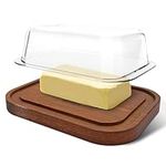 LuxWare Clear Glass Butter Dish wit