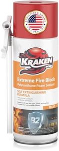 Kraken Bond Extreme Orange Fire Block Foam - (1x12oz) Fire Rated Polyurethane Spray Foam for Gap Filling, Sealing on Windows, Walls, Joints & Pipes, Straw Use High Expansion Fire Proof Foam - 1 Pack