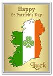 St Patricks Day Cards - 17th March - Map of Ireland Unusual Design - Luxury Quality - Happy St. Patrick's Day Card - Irish Ireland theme - Unique image