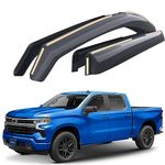 Goodyear Shatterproof in-Channel Window Deflectors for Chevrolet (Chevy) Silverado/GMC Sierra 1500 2019-2024 Crew Cab,Rain Guards,Window Visors,Vent Deflector, Truck Accessories,4pcs- GY003415LP