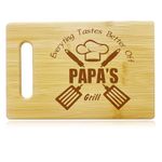 Everything Tastes Better Off Papa's Grill-Cutting Boards for Kitchen,Cute Bamboo Cutting Board,Papa Dad Cooking Gifts,Gifts for PAPA 10.6x7 Inch