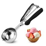 TJ POP Large Ice Cream Scoop 7 cm – Stainless Steel Cookie Scoop with Easy Trigger Release, Good Grip for Ice Cream, Melon Balls, Meatballs and Mashed Potato