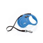 Flexi Original Retractable Dog Leash, New Classic Tape Leash, 3m/10 ft., Small, up to 15 kg, Suitable for Poodle, Pomeranian, Cocker Spaniel, Blue